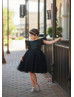 Satin Tulle Sheer Back Flower Girl Dress